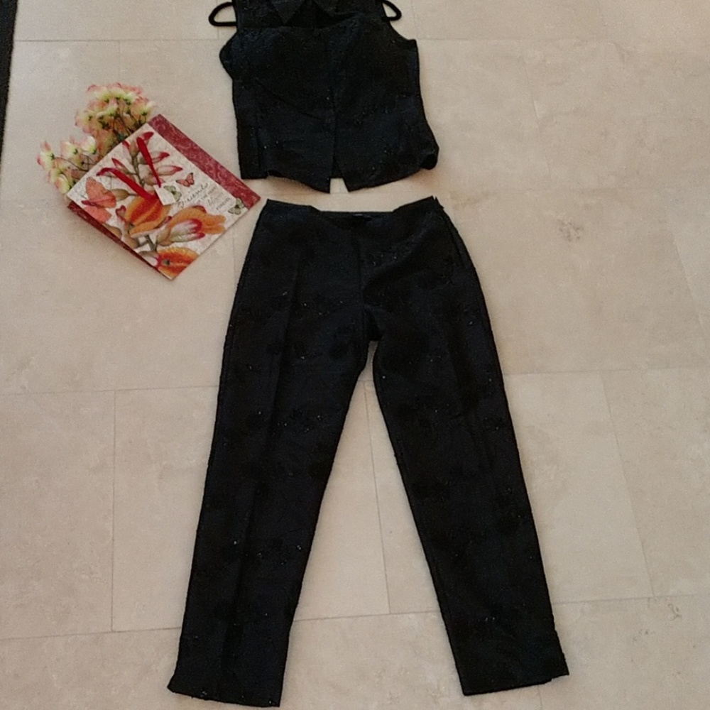 ♥️HP♥️Karen Kane100% Silk Pant Suit